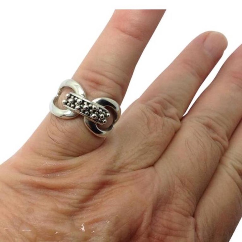 Michael Dawkins sterling silver bead designer ring